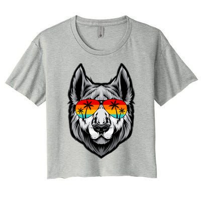 Husky Funny Gift Huskies Dogs National Husky Day Gift Women's Crop Top Tee