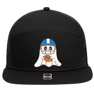 Halloween Football Ghost Mascot And Sports Lovers Funny Gift 7 Panel Mesh Trucker Snapback Hat