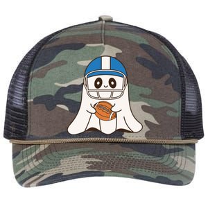 Halloween Football Ghost Mascot And Sports Lovers Funny Gift Retro Rope Trucker Hat Cap