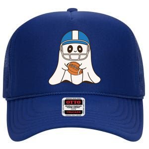 Halloween Football Ghost Mascot And Sports Lovers Funny Gift High Crown Mesh Back Trucker Hat