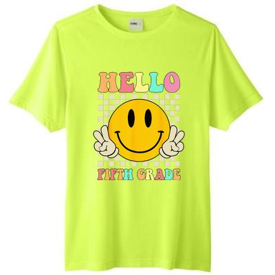 Hello Fifth Grade Hippie Smile Face 5th Grade Back To School Tall Fusion ChromaSoft Performance T-Shirt