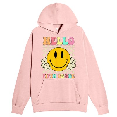 Hello Fifth Grade Hippie Smile Face 5th Grade Back To School Urban Pullover Hoodie