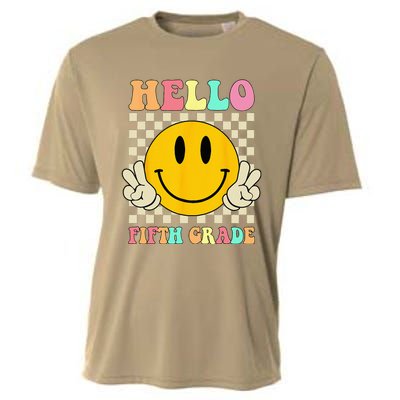 Hello Fifth Grade Hippie Smile Face 5th Grade Back To School Cooling Performance Crew T-Shirt