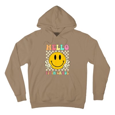 Hello Fifth Grade Hippie Smile Face 5th Grade Back To School Hoodie