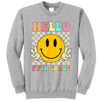 Hello Fifth Grade Hippie Smile Face 5th Grade Back To School Sweatshirt