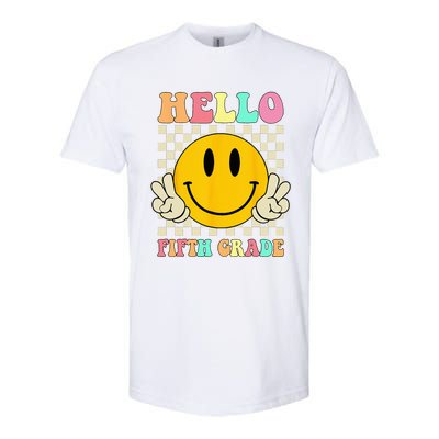 Hello Fifth Grade Hippie Smile Face 5th Grade Back To School Softstyle CVC T-Shirt