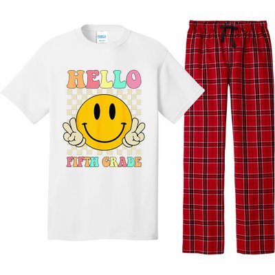 Hello Fifth Grade Hippie Smile Face 5th Grade Back To School Pajama Set