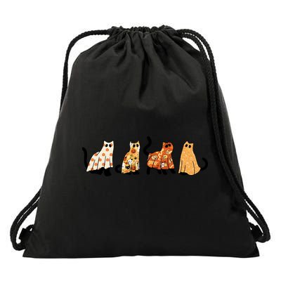 Halloween Funny Ghost Cat Lover Scary Spooky Drawstring Bag