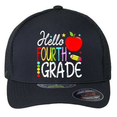 Hello Fourth Grade Team 4th Grade Back To School Teacher Flexfit Unipanel Trucker Cap