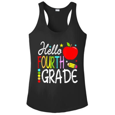 Hello Fourth Grade Team 4th Grade Back To School Teacher Ladies PosiCharge Competitor Racerback Tank