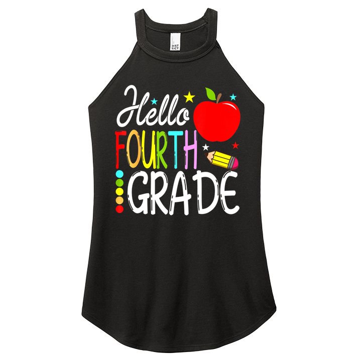 Hello Fourth Grade Team 4th Grade Back To School Teacher Women's Perfect Tri Rocker Tank