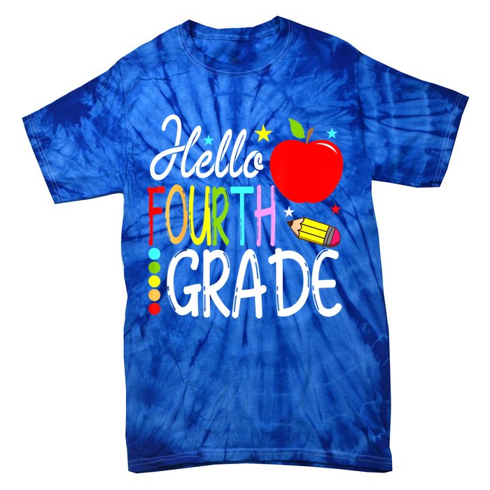 Hello Fourth Grade Team 4th Grade Back To School Teacher Tie-Dye T-Shirt