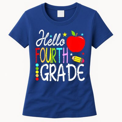 Hello Fourth Grade Team 4th Grade Back To School Teacher Womens T-Shirt