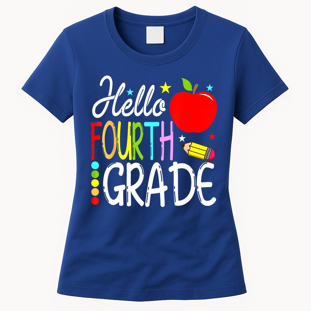 Hello Fourth Grade Team 4th Grade Back To School Teacher Womens T-Shirt