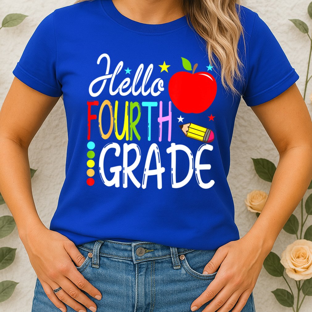 Hello Fourth Grade Team 4th Grade Back To School Teacher Womens T-Shirt