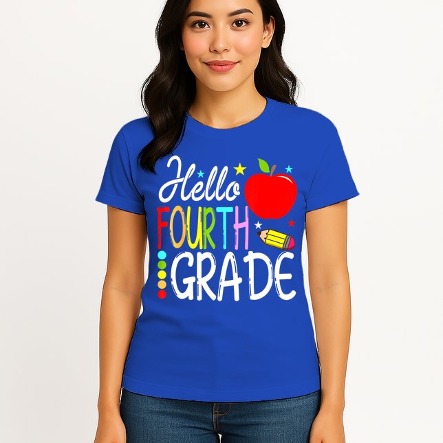 Hello Fourth Grade Team 4th Grade Back To School Teacher Womens T-Shirt