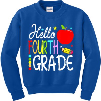 Hello Fourth Grade Team 4th Grade Back To School Teacher Kids Sweatshirt
