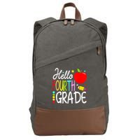 Hello Fourth Grade Team 4th Grade Back To School Teacher Cotton Canvas Backpack