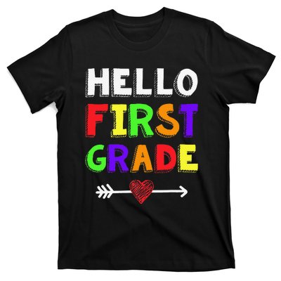 Hello First Grade Team 1st Grade Back To School Teacher T-Shirt