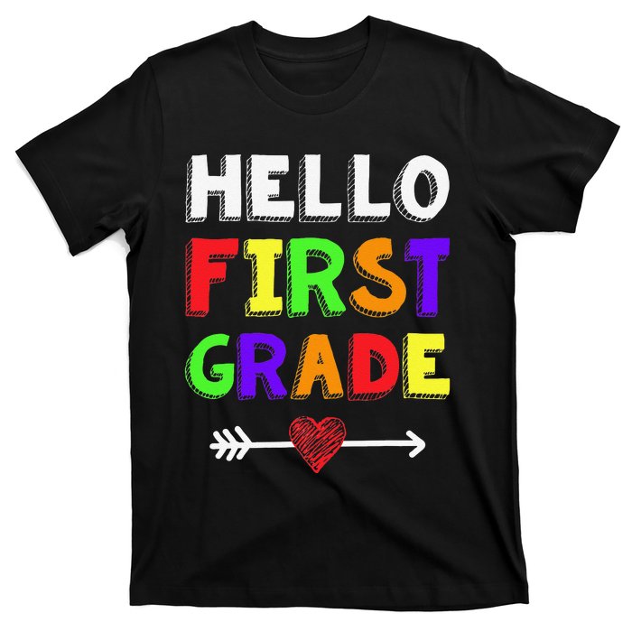 Hello First Grade Team 1st Grade Back To School Teacher T-Shirt