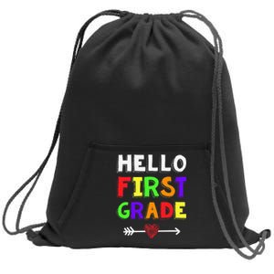 Hello First Grade Team 1st Grade Back To School Teacher Sweatshirt Cinch Pack Bag