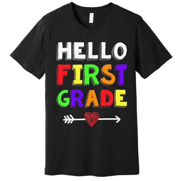 Hello First Grade Team 1st Grade Back To School Teacher Premium T-Shirt