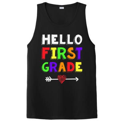 Hello First Grade Team 1st Grade Back To School Teacher PosiCharge Competitor Tank