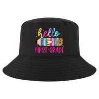Hello First Grade Leopard Tie Dye Pencil Cool Comfort Performance Bucket Hat