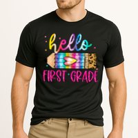 Hello First Grade Leopard Tie Dye Pencil Cooling Performance Crew T-Shirt