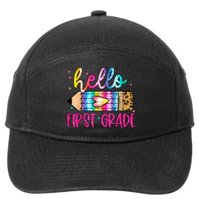 Hello First Grade Leopard Tie Dye Pencil 7-Panel Snapback Hat