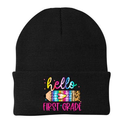Hello First Grade Leopard Tie Dye Pencil Beanie