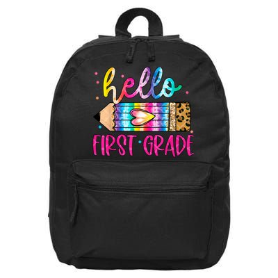 Hello First Grade Leopard Tie Dye Pencil 16 in Basic Backpack