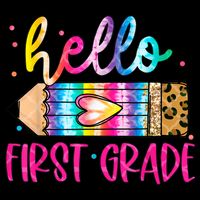Hello First Grade Leopard Tie Dye Pencil Youth Performance Sprint T-Shirt