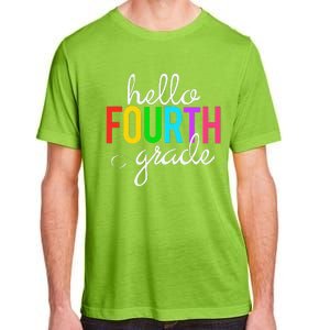 Hello Fourth Grade 4th First Day Of School Bright Teacher Adult ChromaSoft Performance T-Shirt