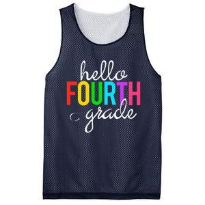 Hello Fourth Grade 4th First Day Of School Bright Teacher Mesh Reversible Basketball Jersey Tank