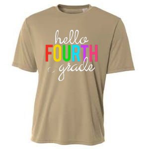 Hello Fourth Grade 4th First Day Of School Bright Teacher Cooling Performance Crew T-Shirt