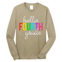 Hello Fourth Grade 4th First Day Of School Bright Teacher Long Sleeve Shirt