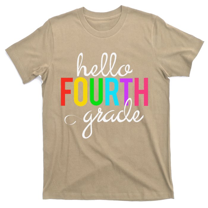 Hello Fourth Grade 4th First Day Of School Bright Teacher T-Shirt