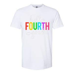 Hello Fourth Grade 4th First Day Of School Bright Teacher Softstyle CVC T-Shirt