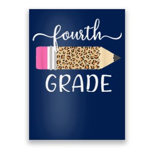 Hello Fourth Grade First Day Of School Leopard Print Poster