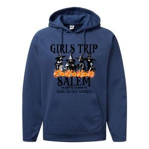 Halloween Funny Girl Trip Salem Time To Get Witch Gift Performance Fleece Hoodie