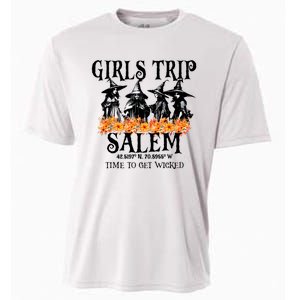 Halloween Funny Girl Trip Salem Time To Get Witch Gift Cooling Performance Crew T-Shirt