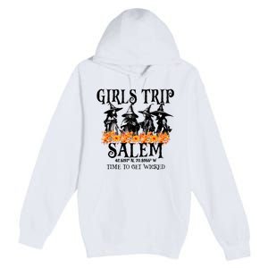 Halloween Funny Girl Trip Salem Time To Get Witch Gift Premium Pullover Hoodie