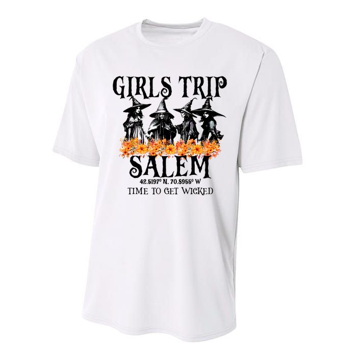 Halloween Funny Girl Trip Salem Time To Get Witch Gift Performance Sprint T-Shirt