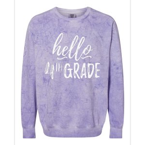 Hello Fourth Grade For 4th Graders Teachers Aides Colorblast Crewneck Sweatshirt