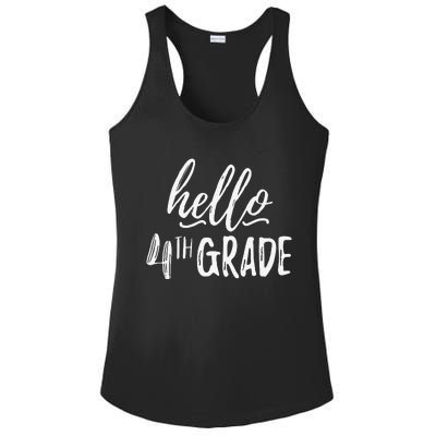 Hello Fourth Grade For 4th Graders Teachers Aides Ladies PosiCharge Competitor Racerback Tank