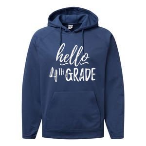 Hello Fourth Grade For 4th Graders Teachers Aides Performance Fleece Hoodie