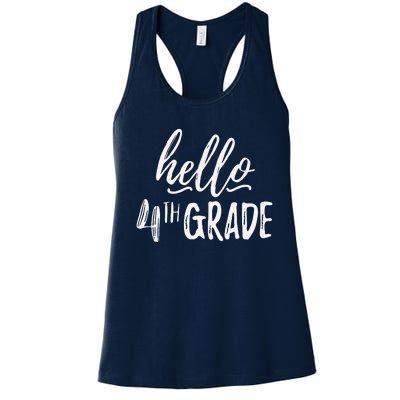 Hello Fourth Grade For 4th Graders Teachers Aides Women's Racerback Tank