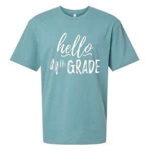 Hello Fourth Grade For 4th Graders Teachers Aides Sueded Cloud Jersey T-Shirt