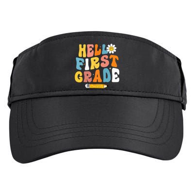 Hello First Grade Teachers Women Back To School Adult Drive Performance Visor